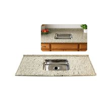 Pia Cozinha Granito Arabesco 150cm Cuba Inox N2 Rasa Simples