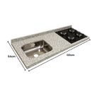Pia Cozinha Granito Portinari 120cm Cuba Espaço Para Cooktop