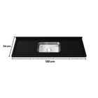 Pia Cozinha Granito Preto Aracruz 120cm Cuba Inox Sobreposta