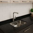 Pia Cozinha Granito Preto Via Lactea 180cm Cuba Inox Funda  P