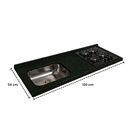 Pia Cozinha Granito Verde Ubatuba 120cm Corte Cooktop E Cuba