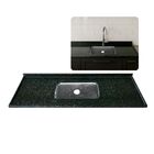 Pia Cozinha Granito Verde Ubatuba 200cm Cuba Inox Completo Ve