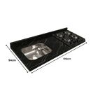 Pia Cozinha Granito Via Lactea 120cm Espaço P/ Cooktop E Cuba