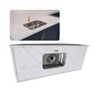 Pia Cozinha Mármore Branco 120cm Cuba Rasa Acabamento Simple