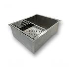 Pia Cuba 60x40 Quadrada Com Escorredor De Inox Para Cozinha G