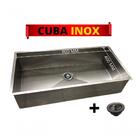Pia Cuba De Inox Para Cozinha 80x40 Gourmet Luxo Quadrada Com