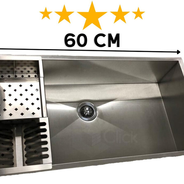 Pia Cuba Para Cozinha 60x40 Gourmet Inox C/ Escorredor