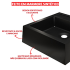 Pia Cuba Pirita Quadrada 35cm De Apoio Com Torneira e Válvula