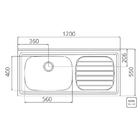 Pia De Apoio Em Aco Inox 120x55cm Tramontina Filo 56 Ex