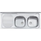 Pia De Apoio Tramontina Stratta 2c 34 Fx Dx Em Aço Inox 120x5