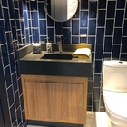 Pia De Banheiro Com Cuba Esculpida Em Granito Preto 70cm X 50