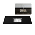 Pia De Cozinha 100cm Granito Preto Aracruz Cuba Inox Rasa  Pr