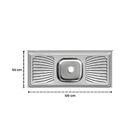 Pia De Cozinha 100% Inox Com Cuba Em Inox Embutida 55x100cm