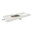 Pia De Cozinha 180cm Mármore Branco Espaço Cooktop E Cuba  Br