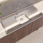 Pia de Cozinha Aço Inox 120cm com Fundo Concretado Fabrinox