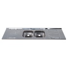 Pia de Cozinha Aço Inox 200cm com Fundo Concretado Duas Cubas Fabrinox