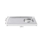 Pia de Cozinha Aço Inox Prata 120cm Ghel Plus