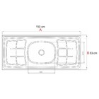 Pia De Cozinha Com Cuba E Válvula Bali 150cm Aço Inox - Ghel