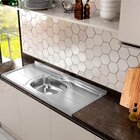 Pia De Cozinha Em Aço Inox De 100cmx53cm Concretada Sem Válvu