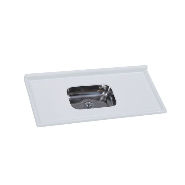 Pia De Cozinha Em Mármore Sintético Com Cuba Em Aço Inox 120c