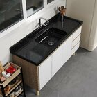 Pia De Cozinha Em Mármore Sintético Com Furação Para Válvula