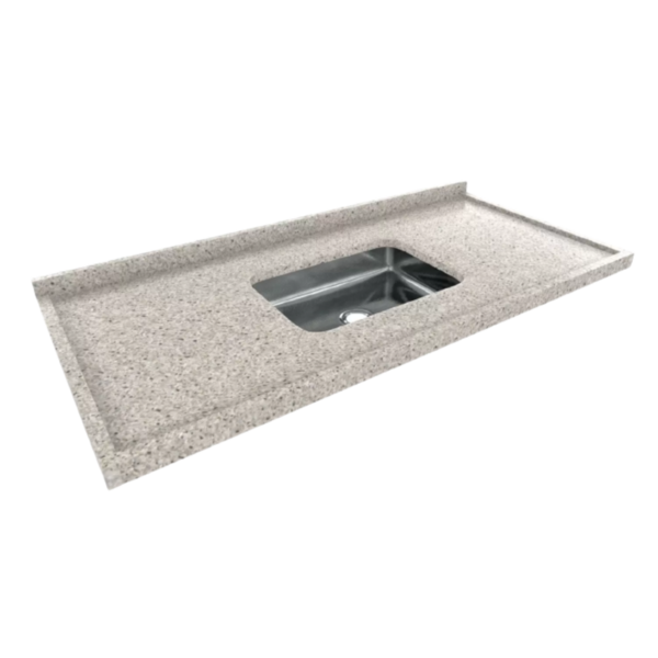 Pia De Cozinha Granito Branco Dallas 180x56 Cuba Funda