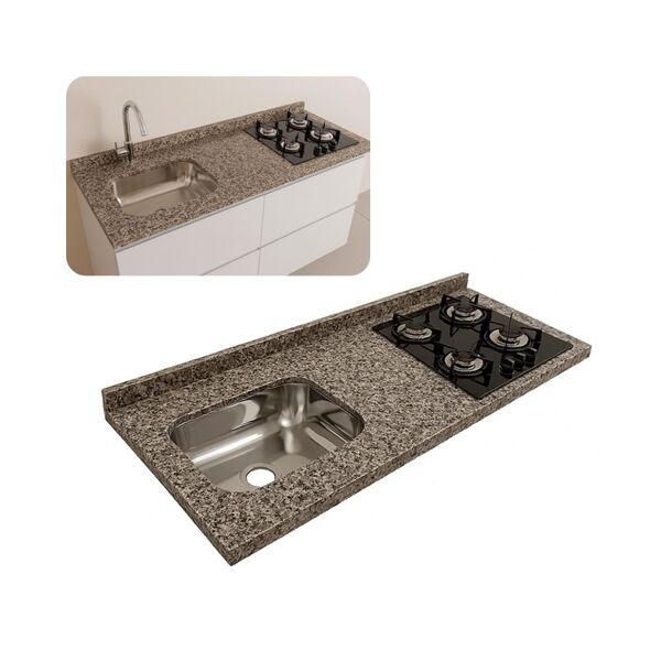 Pia De Cozinha Granito Ocre Corte Cooktop E Cuba Inox 120cm Ocre ...