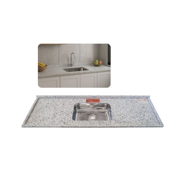 Pia De Cozinha Granito Portinari 180cm Com Cuba Inox Rasa N2