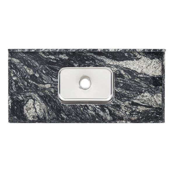 Pia de Cozinha Granito Preto Indiano 150cm Standard Cuba Simples L.A. Pias e Granitos