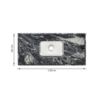 Pia de Cozinha Granito Preto Indiano 150cm Standard Cuba Simples L.A. Pias e Granitos