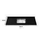 Pia De Cozinha Granito Preto Negresco 120cm Cuba Inox Rasa  P