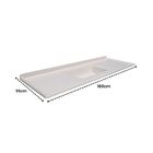 Pia De Cozinha Mármore Sintético Bege 55x180cm Cuba Fibra  Be