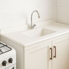 Pia De Cozinha Mármore Sintético Bege 55x180cm Cuba Fibra  Be