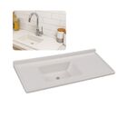 Pia De Cozinha Mármore Sintético Branco 55x100cm Cuba Fibra