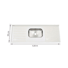 Pia de Cozinha Resina Branca 150cm Irmãos Corso