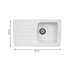 Pia de Cozinha Reversível Louça Branca 86cm Beverly Roca
