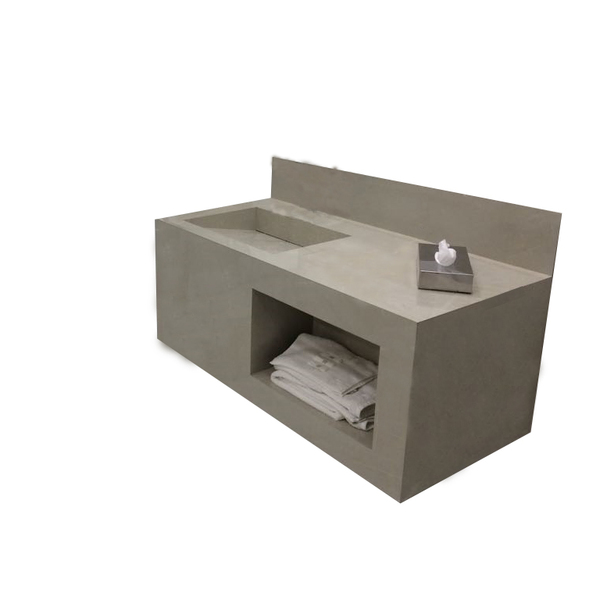 Pia De Porcelanato Com Nicho Concrete Gray