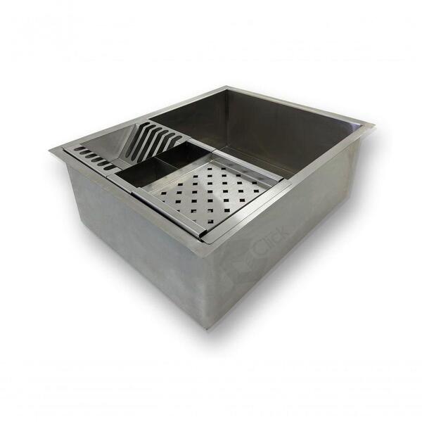 Pia Gourmet Luxo Quadrada Com Escorredor Cuba De Inox Para Co