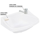 Pia Lavatório 4,8l + Torneira Branca + Sifão Branco + Engate