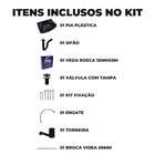 Pia Lavatório 4,8l Preta + Sifão 61cm Preto + Torneira Preta