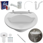 Pia Lavatório 4l + Torneira Branca + Sifão Sanfonado + Engate