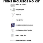 Pia Lavatório 4l + Torneira Branca + Sifão Sanfonado + Engate