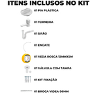 Pia Lavatório 4l + Torneira Reforçada Branca + Sifão Sanfonad