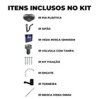 Pia Lavatório 4l Prata + Sifão Sanfonado + Torneira Preta + E