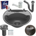 Pia Lavatório 4l Prata + Sifão Sanfonado Universal + Torneira