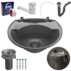 Pia Lavatório 4l Prata + Sifão Sanfonado Universal + Torneira