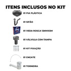 Pia Lavatório 4l Prata + Sifão Sanfonado Universal + Torneira