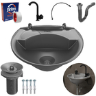 Pia Lavatório 4l Prata + Sifão Sanfonado Universal + Torneira