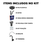 Pia Lavatório 4l Prata + Sifão Sanfonado Universal + Torneira