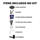 Pia Lavatório 4l Prata + Sifão Sanfonado Universal + Torneira